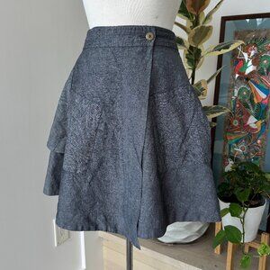 Anthropologie 9-H15 TCL Women's Blue Chambray Tiered Skirt  SZ 4